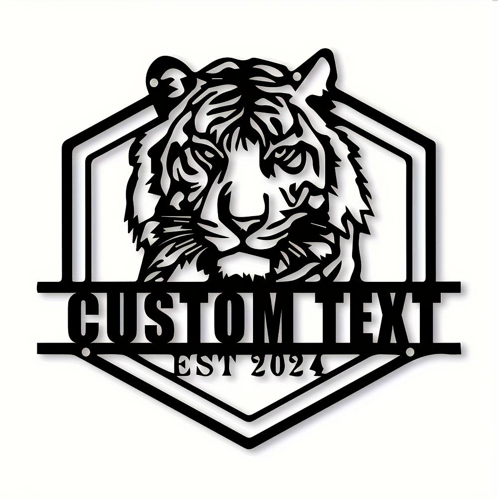 Exclusively Handmade Custom Metal Wall Sculpture Majestic Tiger Premium Black Iron Versatile Indoor Outdoor Decor