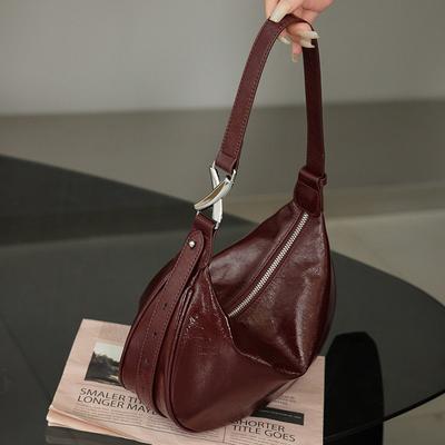 High-end Niche Design Leather Women's Bags, New Large-capacity Shoulder Underarm Bags, Fashionable and Versatile Commuter Bags