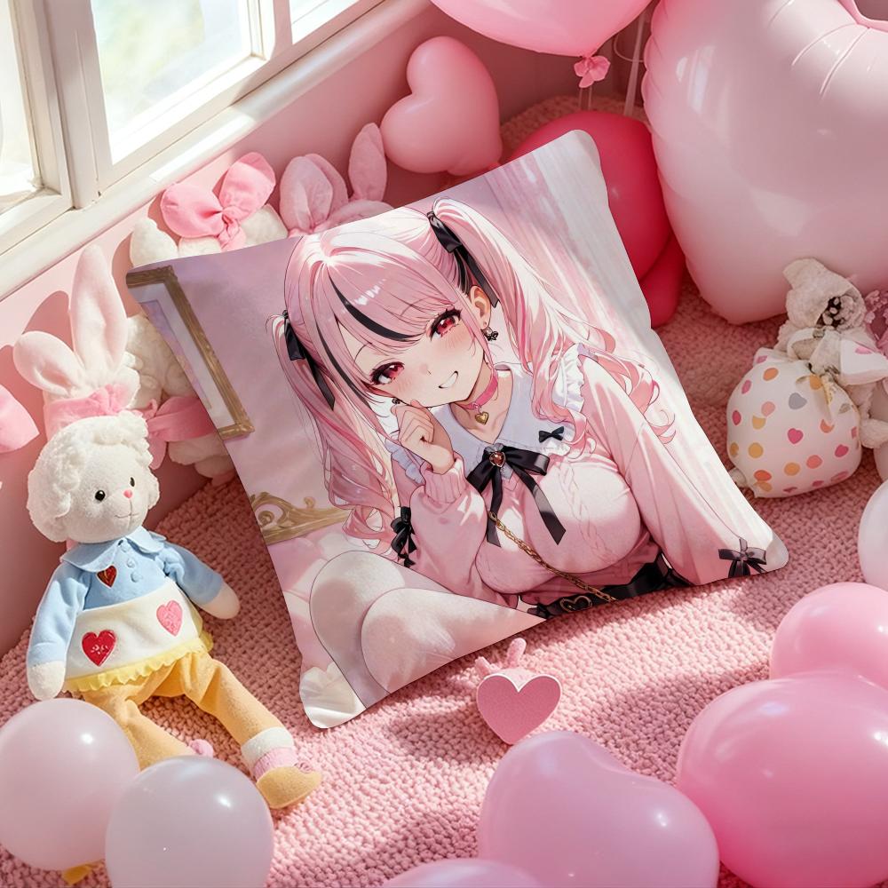Anime Chocola Nekopara Cushion Cover Pattern Printed Pillowcase for Living Room Sofa Cushion Cover & Bedroom Decor