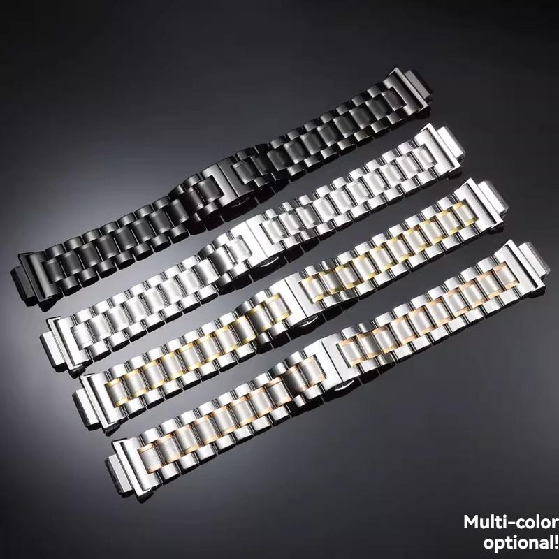 Pevný ocelový řemínek na hodinky pro Casio Farm Oak Modifikovaný GM2100/GA2100 Černý GM2100 Ocelový náramek Pánský Nerezová ocel