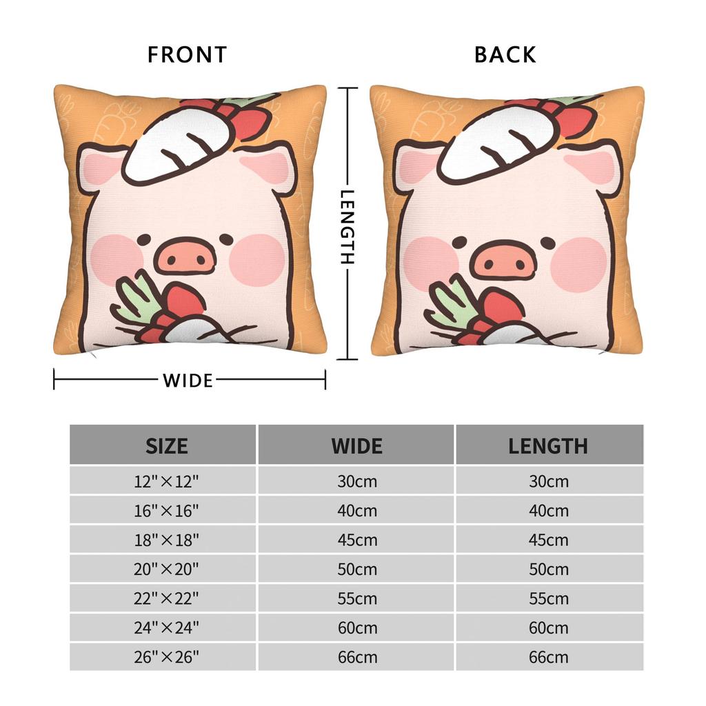 L-Lulu Pig Pillow Case  Comfy Pillow Cover Funny Pillowcases For Living Room Sofa