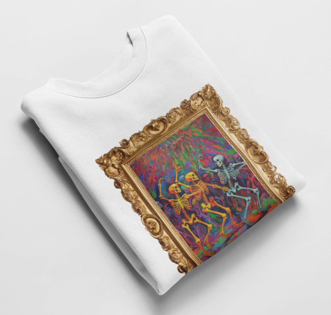 Dancing Skeletons T shirt | Rainbow | Gothic | Punk | Unisex Premium Cotton XXXL
