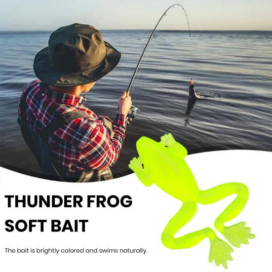 5 Stück leuchtender Frosch-Softbait, 2,7 g/5,5 cm, realistische Form, künstlicher Silikon-Froschköder mit Haken, natürlicher Schwimmstil-Köder