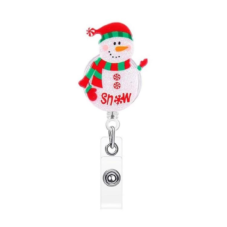 Christmas Badge Holder with Belt Clip Spring Loaded Retractable ABS Badge Holder for Doctor Nurse Student Teacher