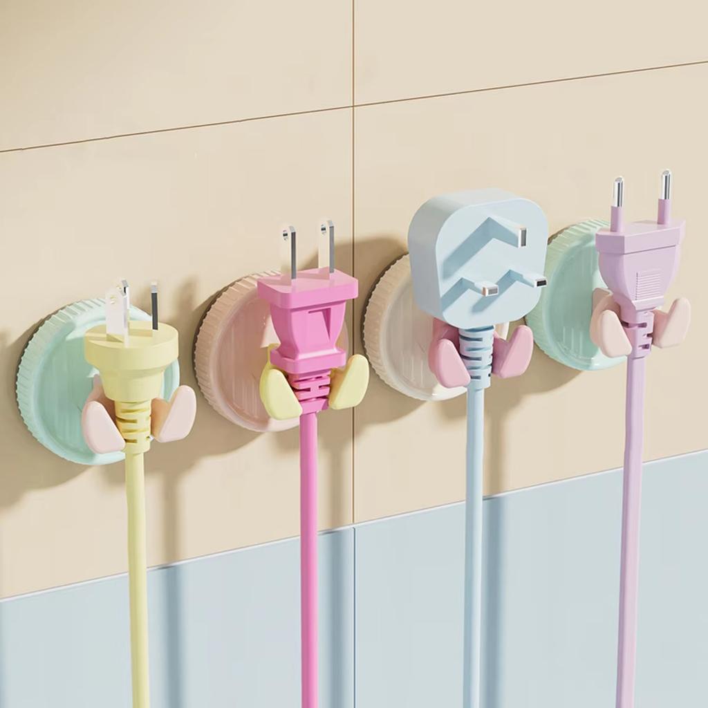 Suction Cup Plug Hook No Drill Removable Power Cord Wall Holder