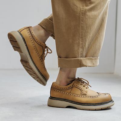 Botas de Moda para Hombre con Grabado Calado 2025 Zapatos Casuales de Moda Cómodas Zapatillas de Cuero para Exteriores Zapatos de Hombre Botas de Cowboy Botas de Motocicleta