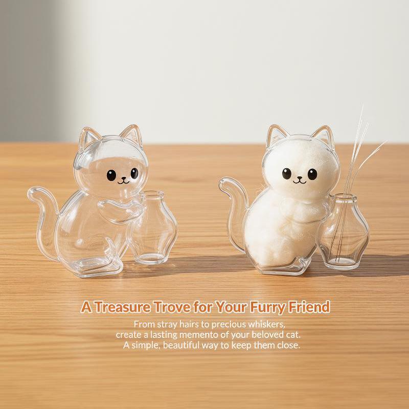 Transparent Cat Hair Storage Refrigerator Magnets Pet Fur Keepsake Capsule Diy Souvenirs Cat Whiskers Collector Fridge Magnet