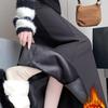 2025 Velvet Black High-Waist Fishtail Skirt - Slimming, Mid-Length, Autumn/Winter