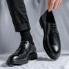 Summer Leather Shoes Men'S Business Dress Fashion Brock British Casual Lace-Up Groom Wedding Shoes 6698-R