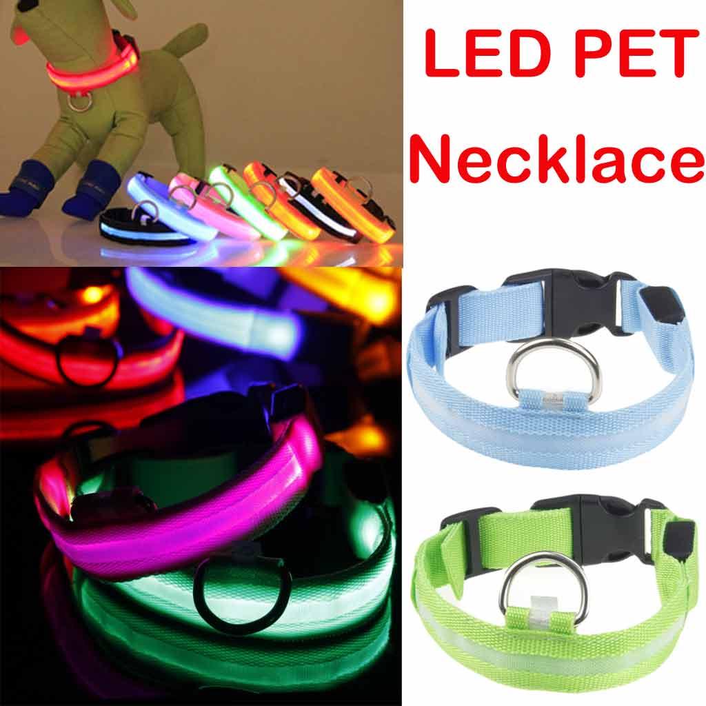 

Pet Collar For Lighted Up Nylon Solid LED Dog Collar Glow Necklace S рожевий