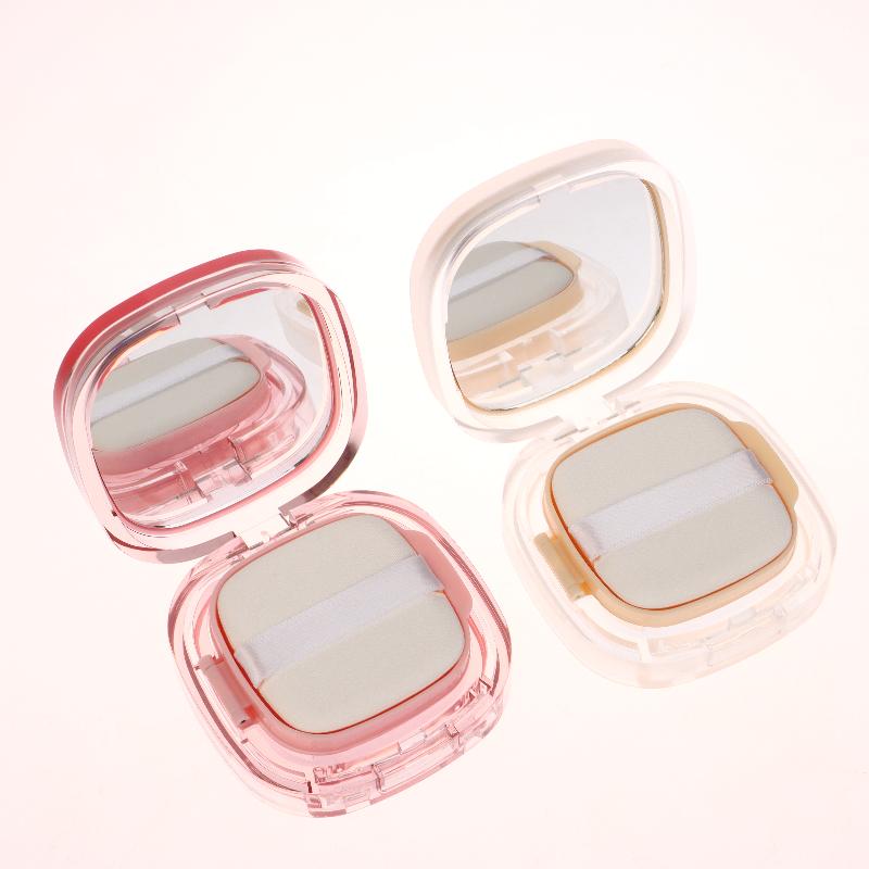 15G Empty Foundation Makeup Jar With Sponge Puff Handheld Portable Cosmetic Travel Makeup Jar Plastic Powder Box For Bb Cream