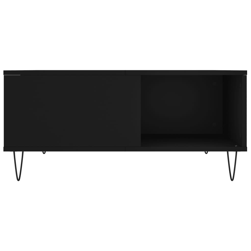  Coffee Table, Black, 80x80x36.5 Cm, Wood-based Material