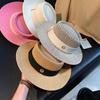 French Hepburn Style Flat Top Straw Hat Women's Spring Summer Sunshade Sun Protection Seaside Vacation Photo Versatile Wide Brim Sun Hat