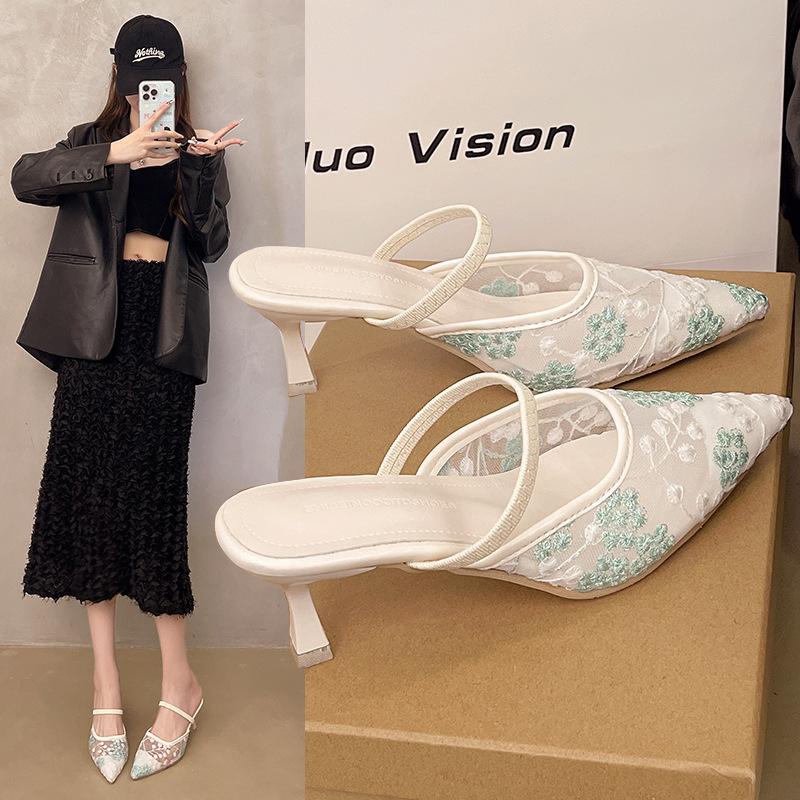 Fashion Low Shoes Hoof Heels Rome Fabric Rubber PU Cotton Shoes Low PU Hoof Heels Cotton Fabric Rome