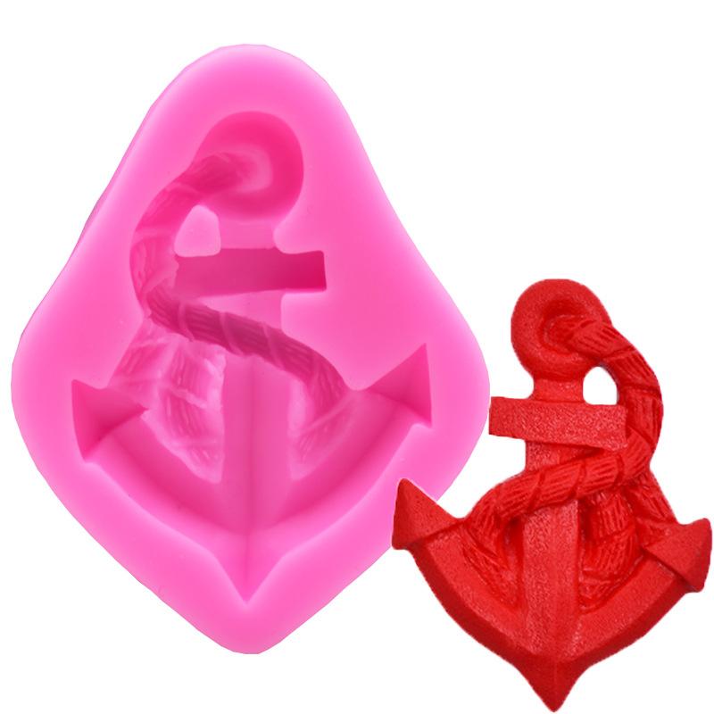 1pcs Sailboat Anchor Silicone Molds Wedding Cupcake Topper Cake Decorating Tools Soap Resin Clay Candy Chocolate Gumpaste Moulds