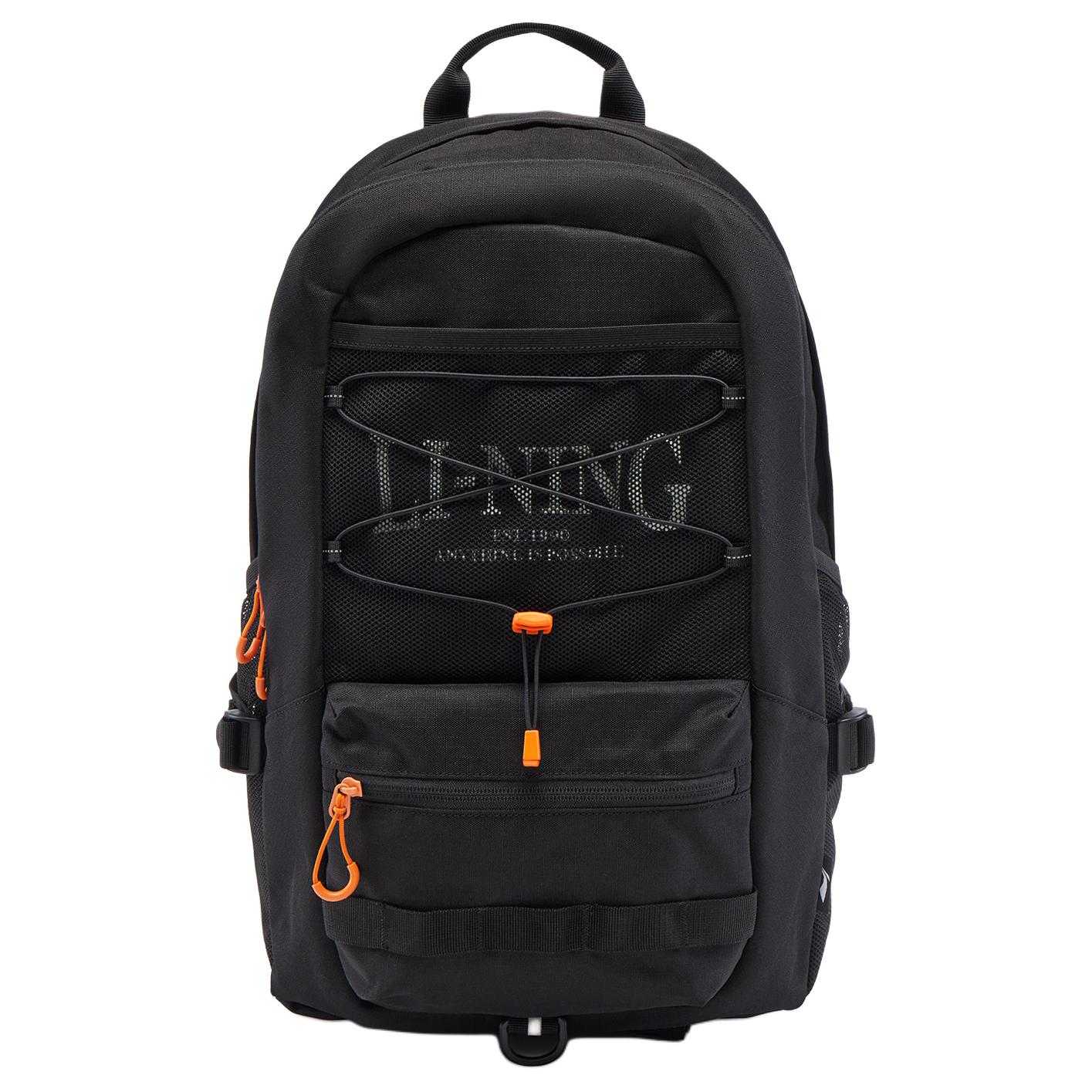 Li Ning Sports Life Collection Polyester Backpack Unisex Black ABSV241-1