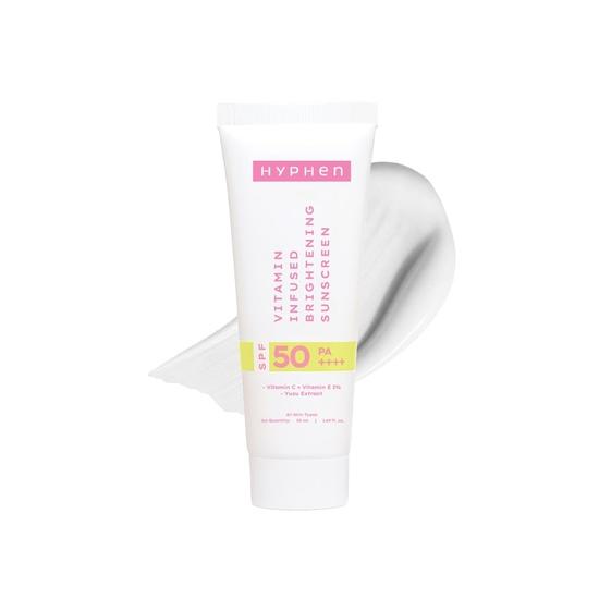Hyphen Rozjasňující opalovací krém s vitamíny s SPF 50 PA++++ | 12 hodinová ochrana proti UVA-UVB a modrému světlu | Pro všechny typy pleti - 50 ml