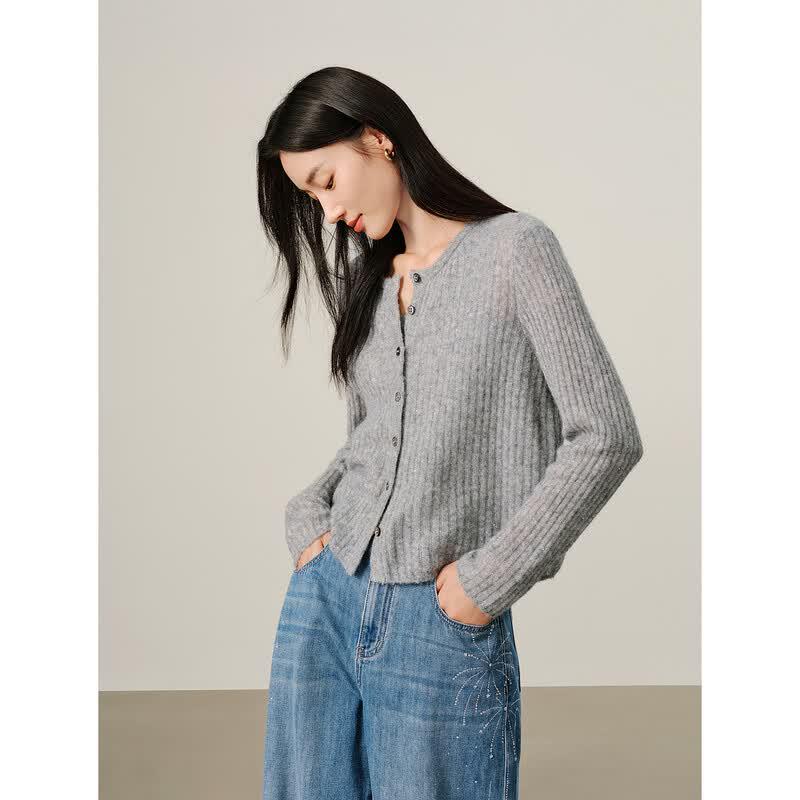 Women's Sequin Merino Wool Knit Cardigan