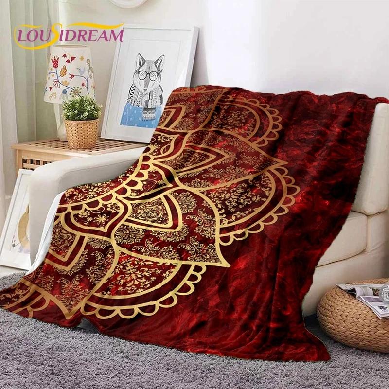 3D Mandala Yoga Flower Bohemia Meditation Nature Soft Flannel Blankets,Throw Blanket Comfortable Blanket for Picnic Beds Bedroom