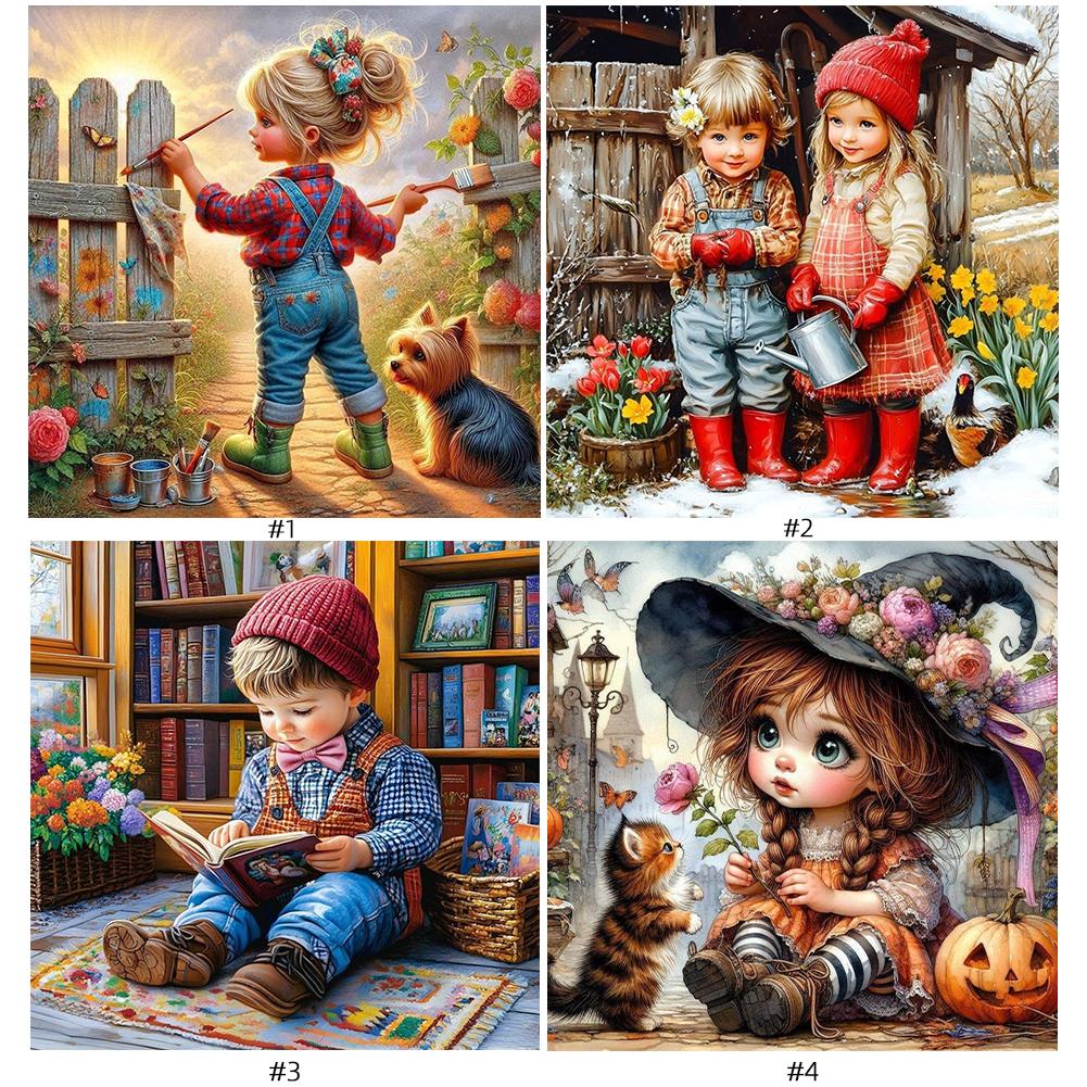 Little One 5D DIY Full Drill Round Diamond Painting Kit for Home Wall Decor