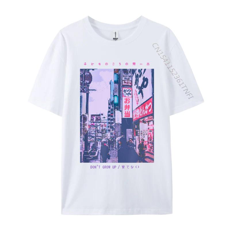 Japanese Retro Vibes Aesthetic Tokyo Fashion Tops Shirts Autumn Camisa Premium Cotton Unisex Tshirt Slim Fit