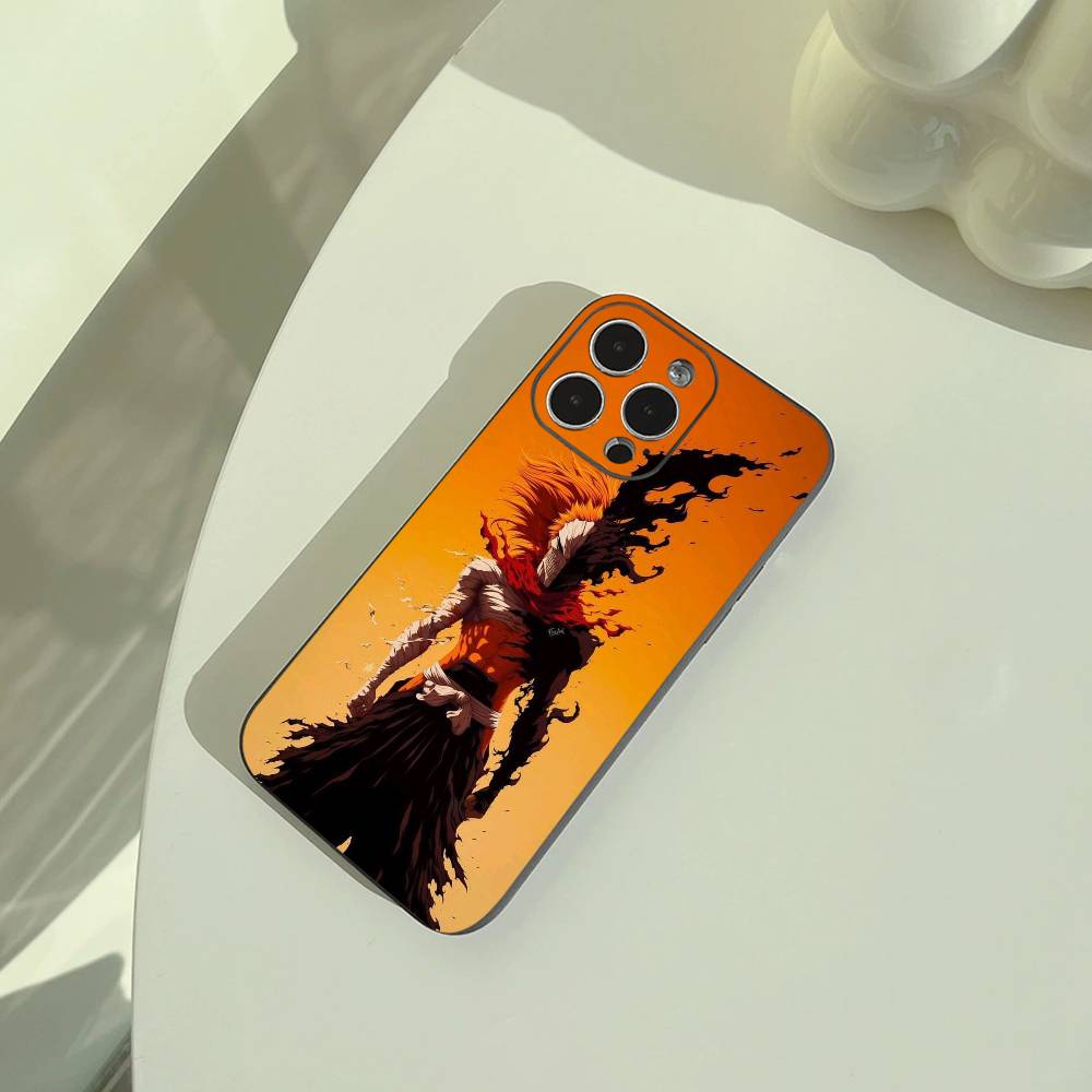 B-Bleach- Anime Ichigo Kurosaki   Phone Case For iPhone 17,16,15,14,13,12,11 Pro Max, Lightweight and Practical Soft Black Cover