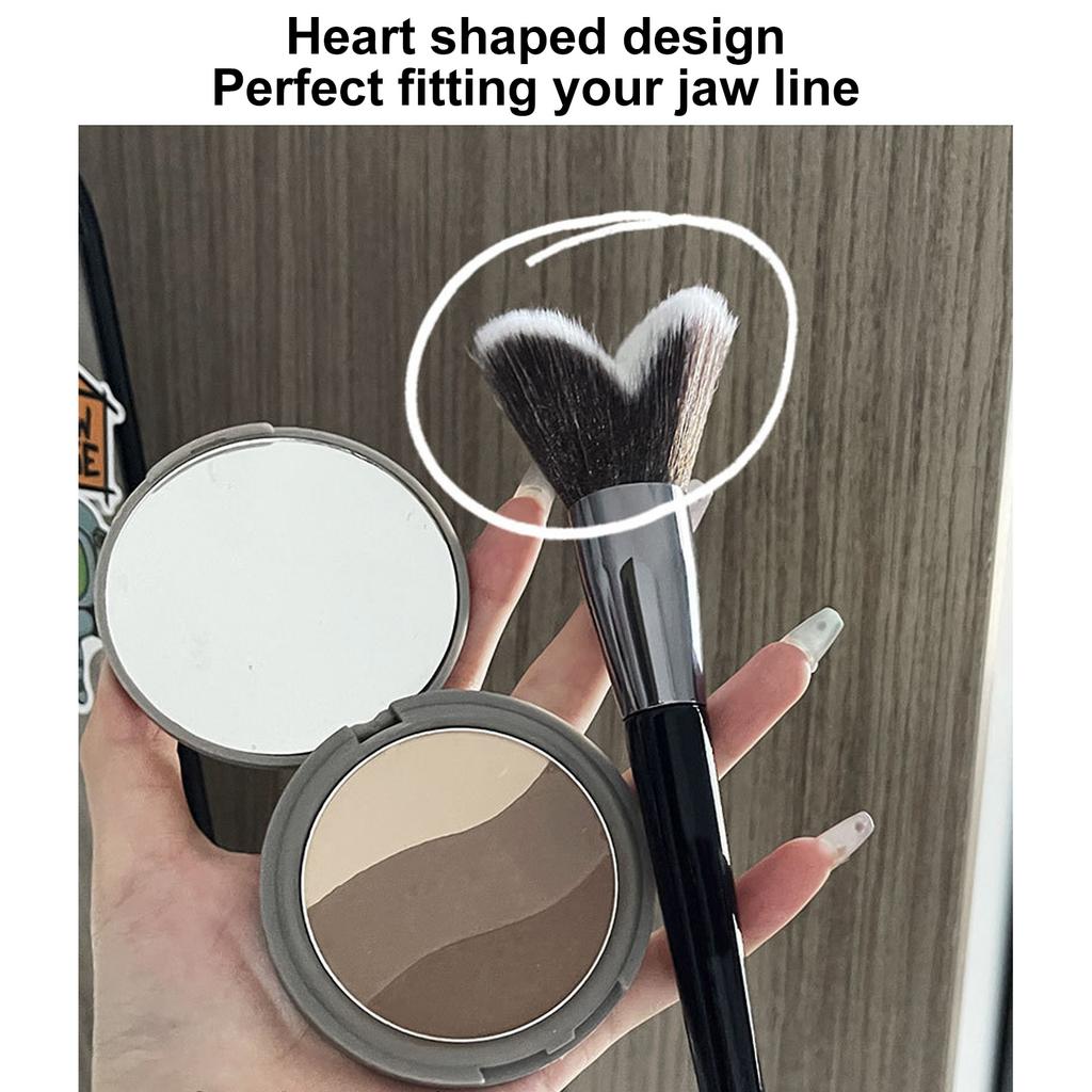 Single Makeup Brush Heart Shaped Perfect Fitting Soft Hair Face Shadowing Brush L Size