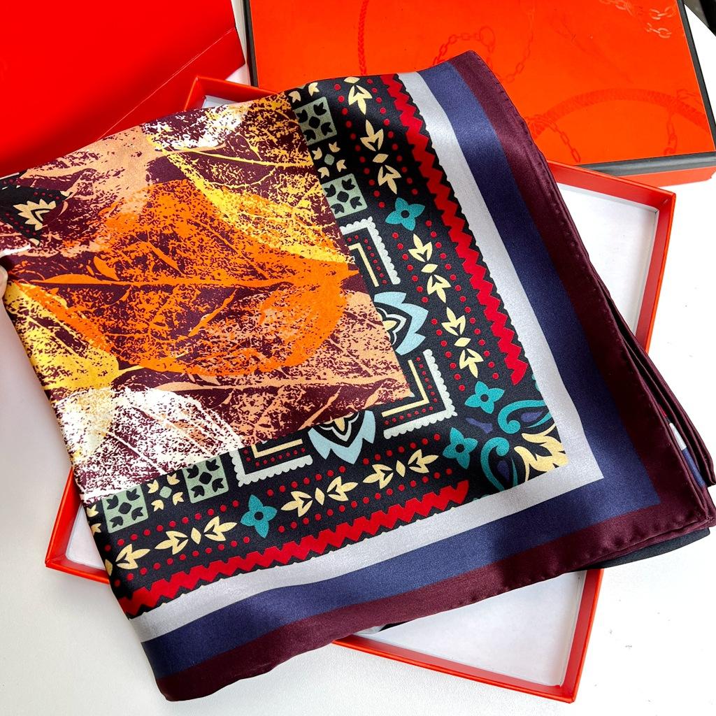 Silk Early Spring Mulberry Silk Silk Scarf Versatile Foreign Silk Scarf Temperament Large Square Scarf Women