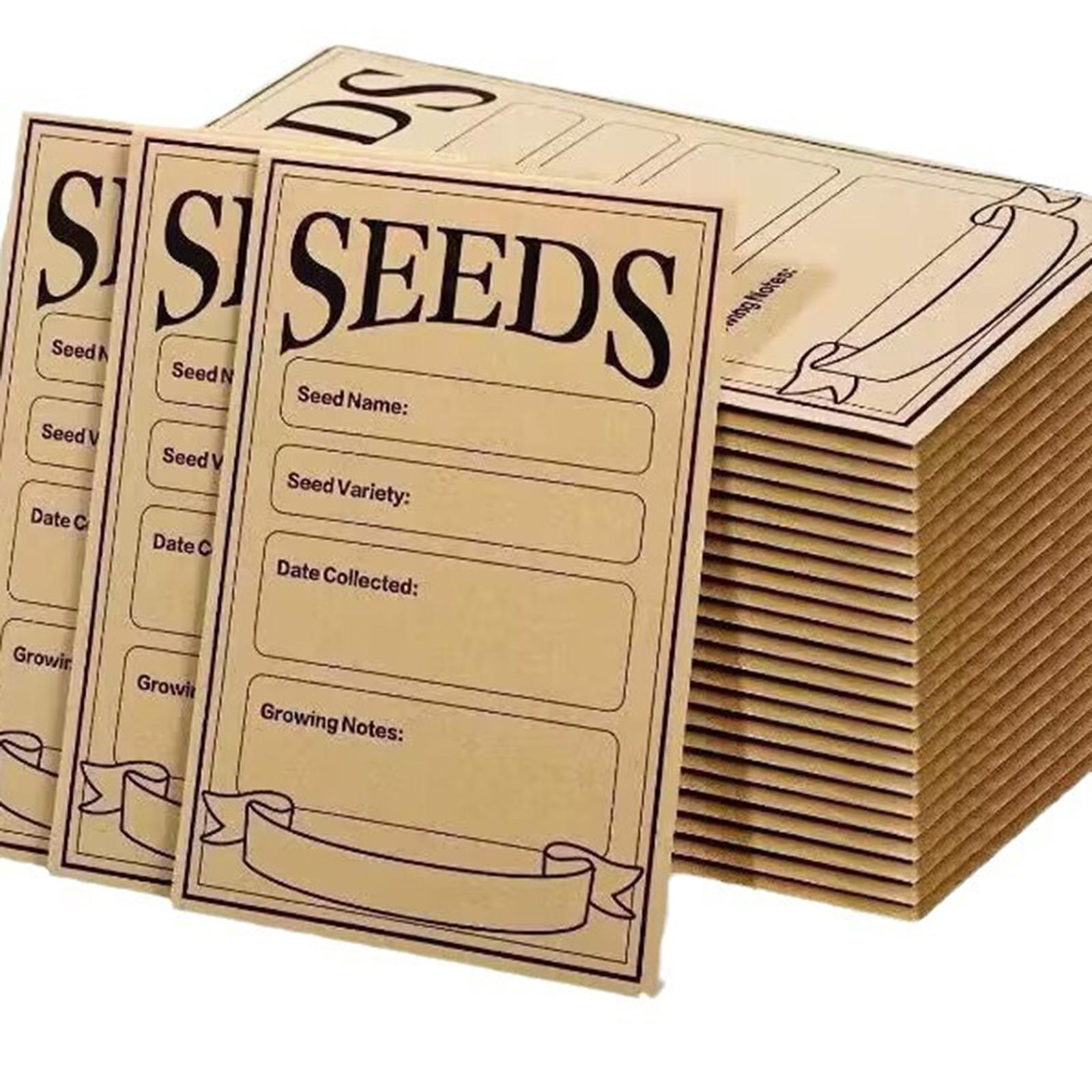 

100 шт. конвертов для семян-монет 3x4,7 дюйма, образцы семян, конверты с предварительно напечатанными шаблонами для хранения семян для садоводства