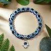Turkish Evil Eye Bracelet for Men Women Blue Beaded Handmade Charm Jewelry with Butterfly Pendant charm bracelet jewelry