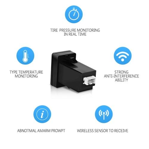 U912 Systém monitorování tlaku v pneumatikách TPMS Sledování tlaku v reálném čase Teplotní tlak 4 Interní nebo externí RF senzory pro Toyota/Honda/Nissan/Mazda (se 4