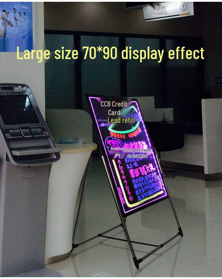 Zhao's LED Fluorescent Screen for Zheng Street Stall Advertising - Glowing Blackboard Sign for Night Markets