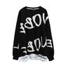 Oversized Pullover Sweatshirt met Lange Mouwen voor Dames Katoen Losse Jumpers Top Nep Twee Delen Ontwerp