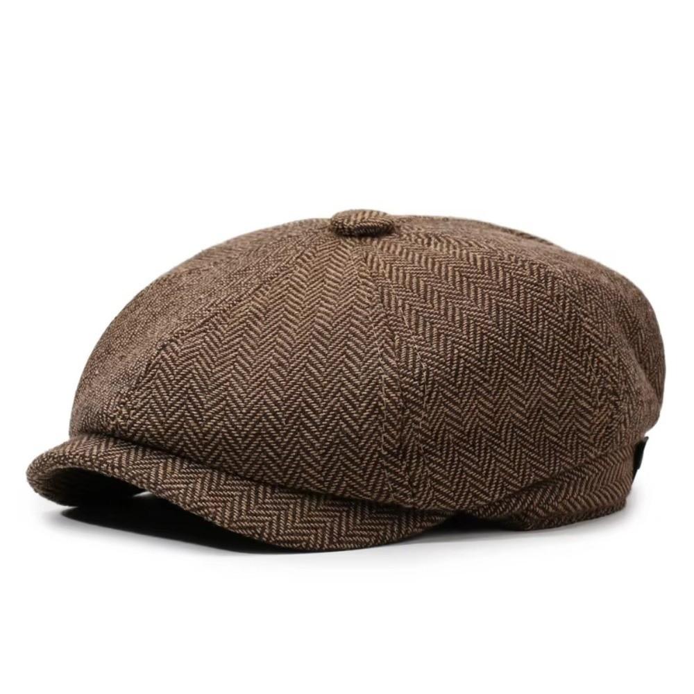 Autumn Winter Casual Men Newsboy Hat Classic Tweed Material Beret Hats Flat Design Retro Style Street Caps Unisex