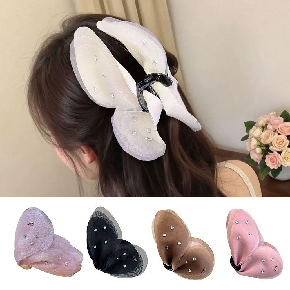 Sparkling Diamond Butterfly Hair Clip Delicate Crystal Temperament Headdress For Girl Lady Women