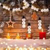 Runtow 50pcs Christmas Snowman Wooden Bead Set DIY Christmas Tree Pendant 2025 Merry Christmas Decor for Home Navidad