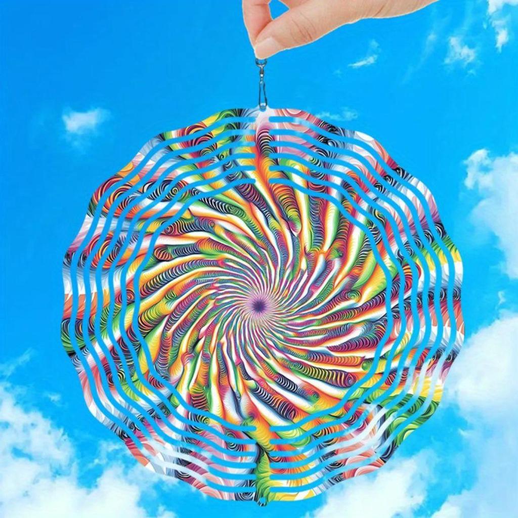 Vibrant Kaleidoscope Wind Chime for Outdoor Decor – Weather-Resistant 2D Hanging Art with 360° Rotating Hook