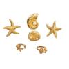 Accessories, Holiday Style Starfish Pearl Ring Set Open Scallop Metal Ring Ring Women