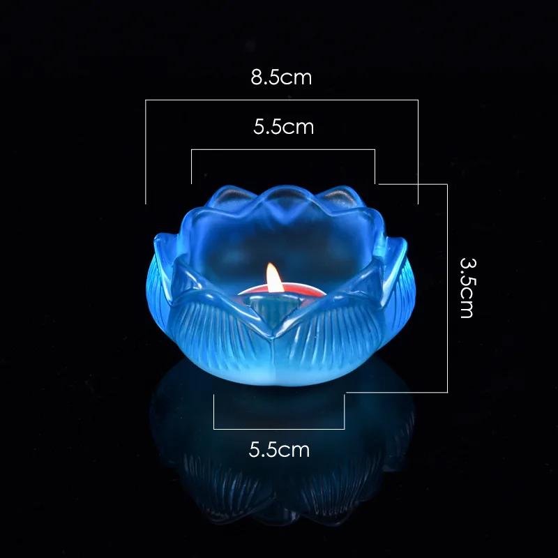 Lotus Shaped Candle Holder, Creative Articles of Worship In Front Buddha, Home, Living Room, Office Decoration, Seven Color, 1Pc