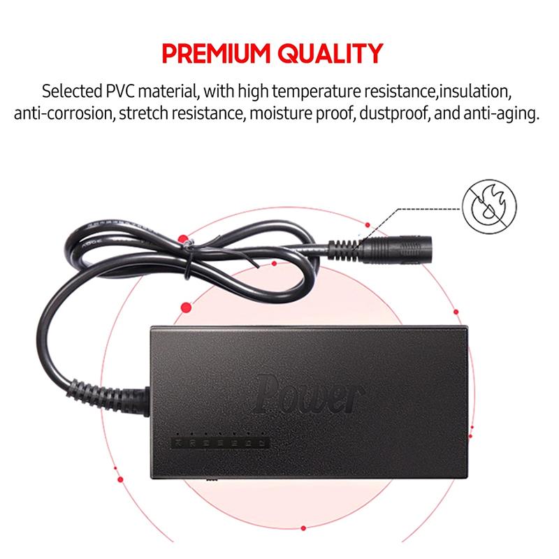 Universal Power Adapter 96W 12V To 24V Adjustable Charger Set DC 5.5x2.1mm 8 Plugs