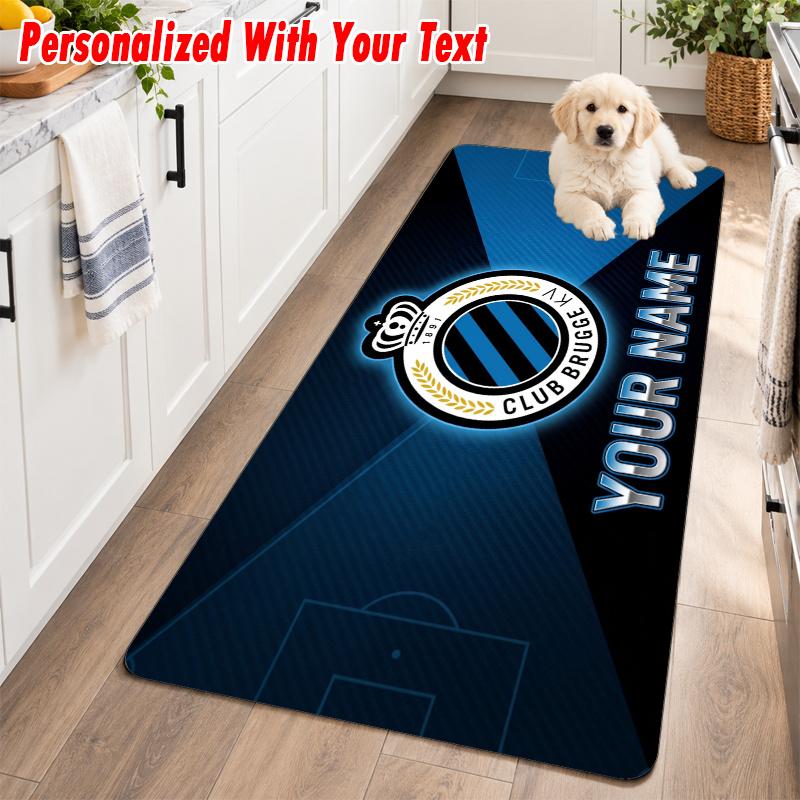 Club Brugge FC Custom Name Flannel Rug Kitchen Mat Non Slip Floor Carpet Personalized Home Decor