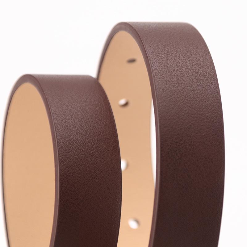 A Women's Three-piece Belt Set with Gold Needle Buckle Faux Leather Belt, Fashionable and Versatile Clothing Decoration, Belt Personality