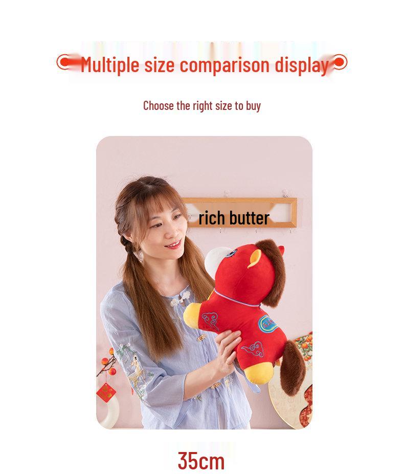 2026 Year of the Horse Zodiac Plush Pony with Auspicious Clouds - Ideal for Annual Meetings