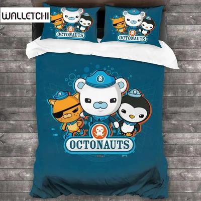 Anime Octonauts Ložní souprava Chlapci Dívky Twin Queen Size Povlak na přikrývku Povlak na polštář Postel Děti Dospělí Móda Domácí textil