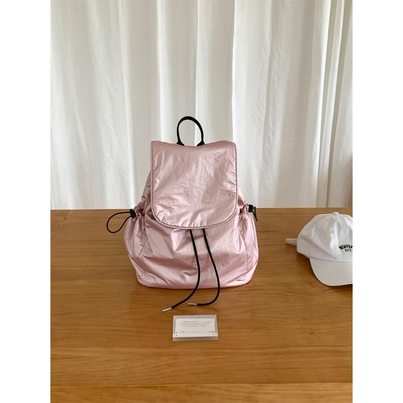 Commuter Bag Women's Niche Simple Flip Backpack Women's Large-capacity Travel Leisure Drawstring Backpack