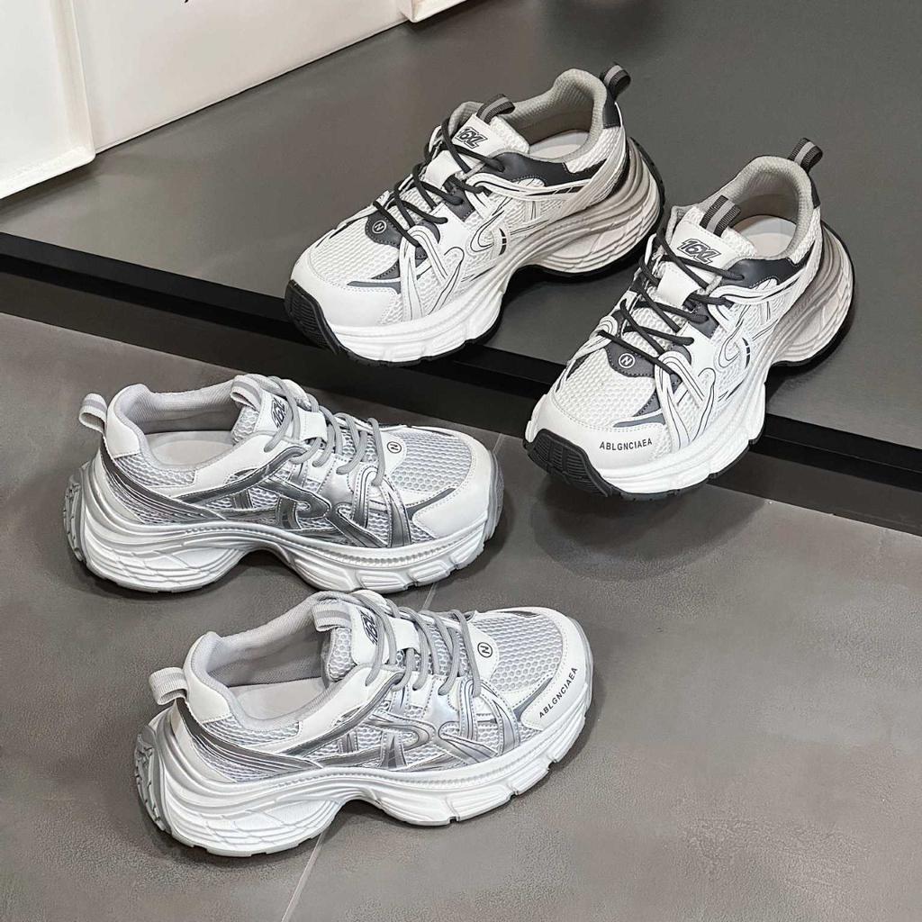 Ins wind super fire dad shoes 2025 frühling leder mode freizeitschuhe farbabstimmung bequeme sportschuhe jugend damenschuhe trend