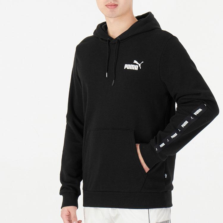 Puma Logo Hoodie Pullover Sweatshirt Men Tops Black 849590-01