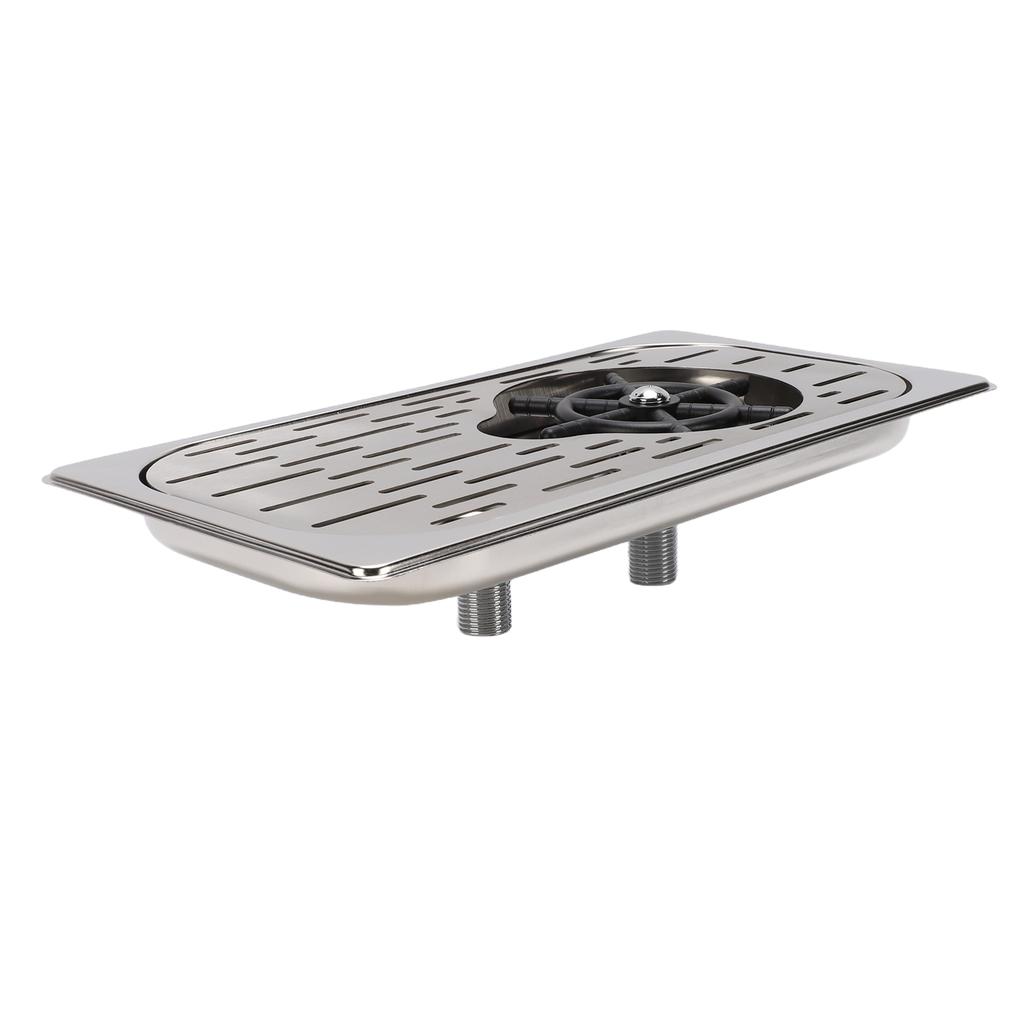 Glass Rinser Cup Washer Stainless Steel Automatic Sink Bottle Washing Equipment with Drain Drip Tray for Home Coffee