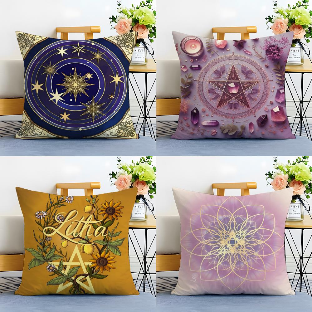 Line Art Midsummer Day Print Beautiful Art Cushion Cover Linen Pillowcase Soft  for Sofa Bed Home Room Decor