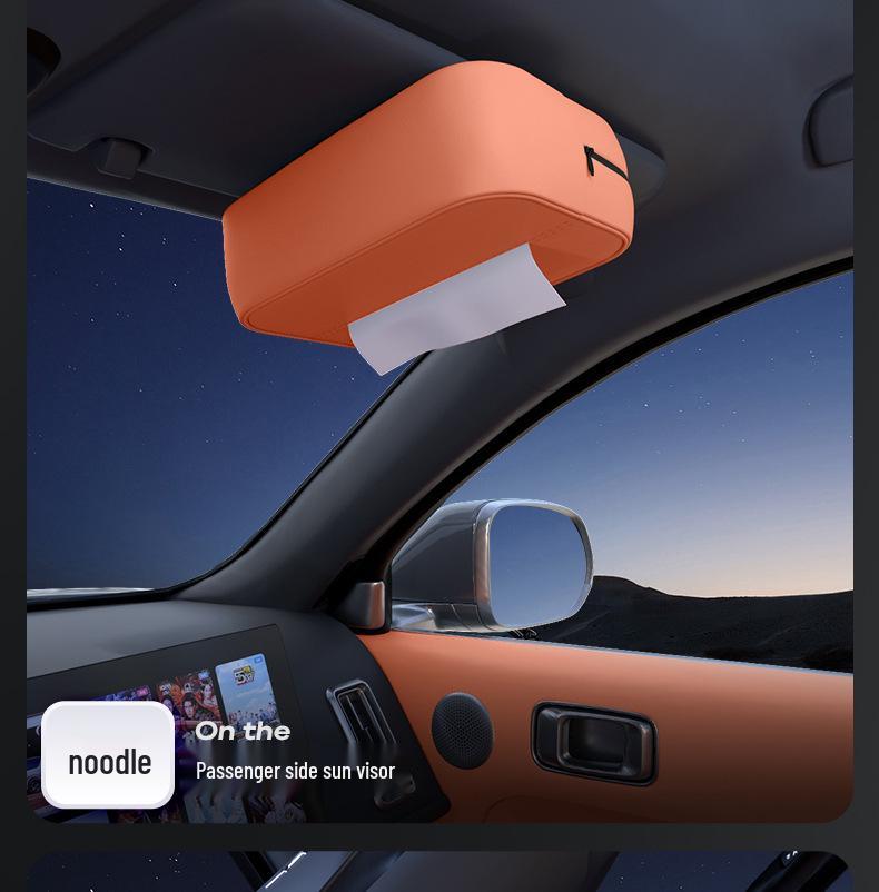 E5 PLUS Blue Electric Car Tissue Box: Model 26 Seat Backrest Hanging Bag Accessory.